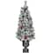5ft. Pre-Lit Snowy Bristle Pine Artificial Christmas Tree in Silver Urn, Clear Lights
